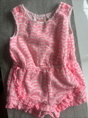 Billieblush Pink Embroidered Baby Romper 12 months